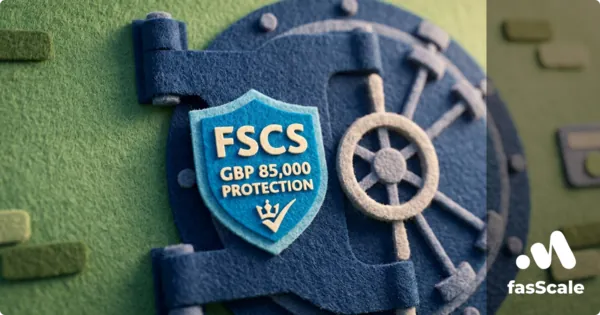 Felt-style bank vault with the FSCS £85,000 Protection shield