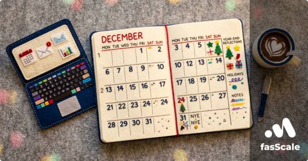Felt-style desk diary calendar with a small felt laptop and coffee, representing UK company accounts filing deadlines