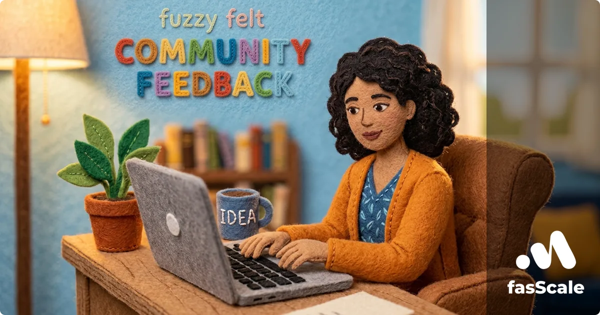 Claymation-style UK business owner at a laptop typing a thoughtful comment on LinkedIn, illustrating effective LinkedIn engagement for founders
